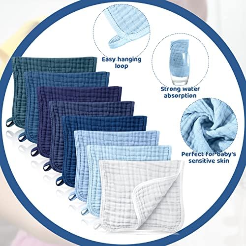 Remagr 8 Packs Muslin Burp Cloths Large 20" x 10", 6 Layers Unisex Baby - Image 2