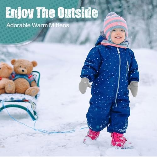 Toddler Mittens Lined Fleece Snow Gloves - Image 5
