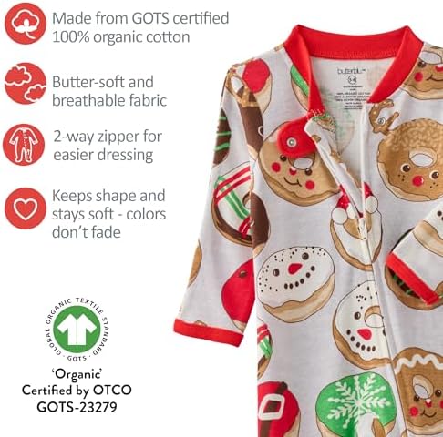 Butterblu Scout Sleep & Play 100% Organic Cotton Footed Zip Front PJs | GOTS - Image 5