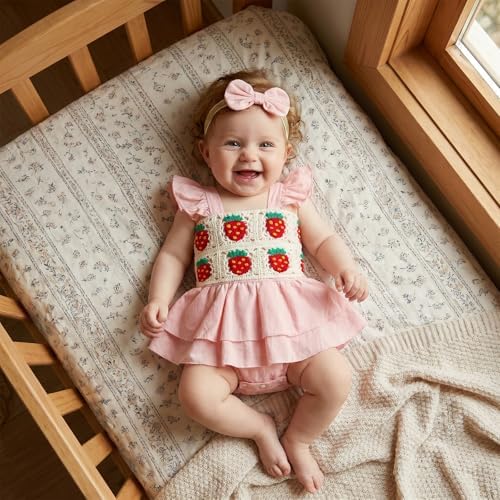 Newborn Baby Girls Summer Clothes Ruffle Sleeveless Pleated Smocked Bubble - Image 4