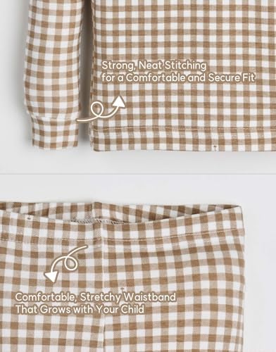 moimoln Cotton Modal Baby Toddler Pajamas Check Solid Leopard 6M-8Y - Image 6