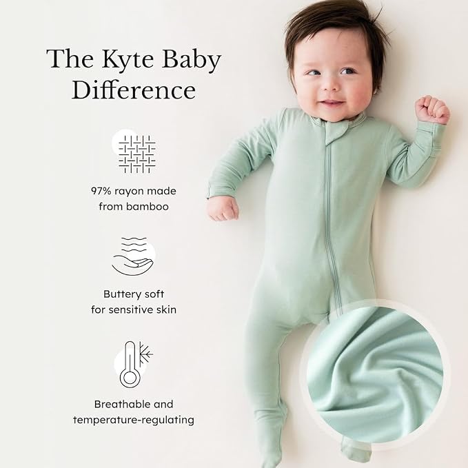 KYTE BABY Infant and Toddler Dual Zipper Footie, Ultra-Soft Rayon Made From - Image 2
