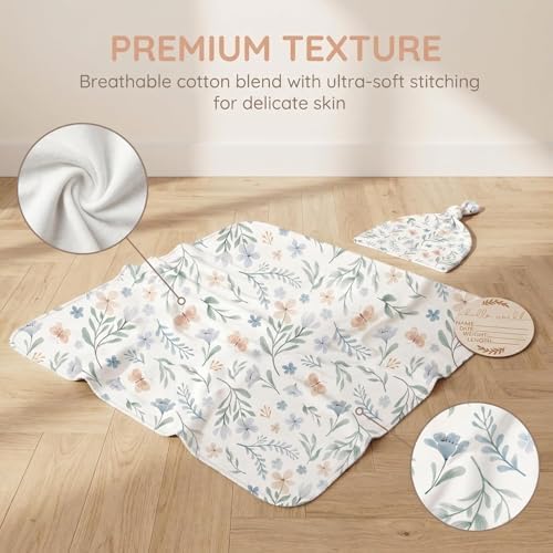 Newborn Receiving Nursery Flower Blanket Baby Swaddle Wrap - Image 6