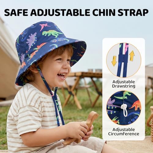 Toddler Bucket Hats UPF 50+ Baby Sun Hat Adjustable Kids Sun Protection Summer - Image 4