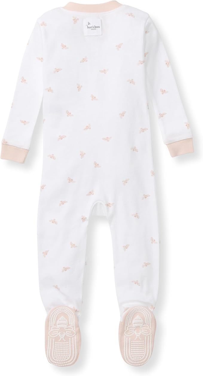 Burt's Bees Baby Girls Organic Cotton, Snug Fit Footed Sleeper Pajamas | - Image 2