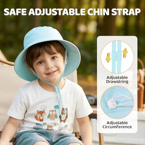 Toddler Bucket Hats UPF 50+ Baby Sun Hat Adjustable Kids Sun Protection Summer - Image 5