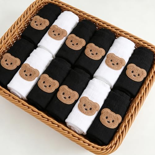 Muslin Cotton Baby Bibs, 12 Pack, Snap Closure, One Size, - Image 7