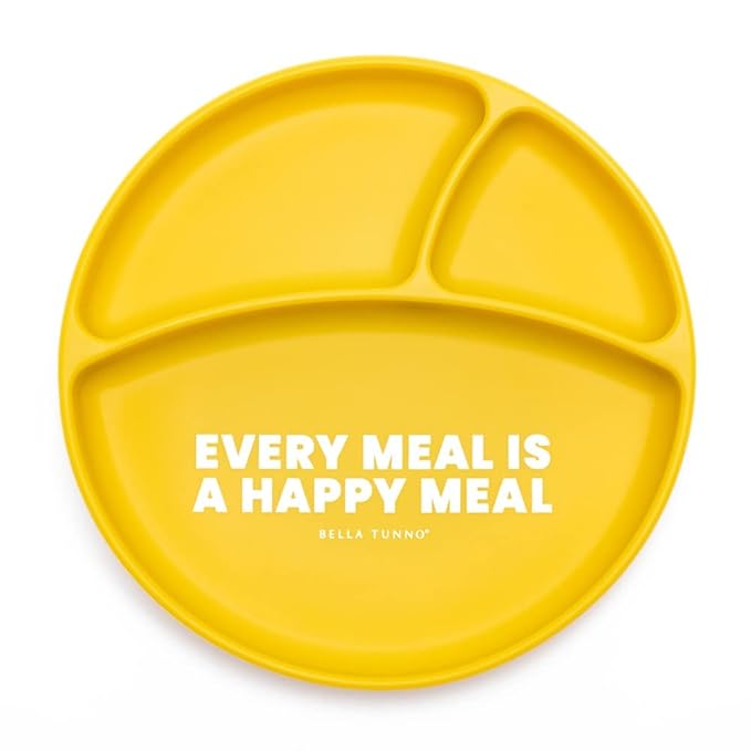 Bella Tunno Wonder Baby Plates – Silicone Suction Plates for Baby, Toddler, & Kids, Great for Baby Led Weaning, BPA Free, Kid and Baby Must Haves, 3 Sections (Happy Meal)