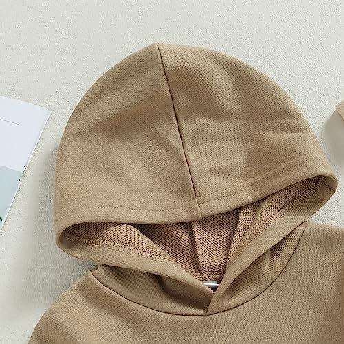 Toddler Baby Boy Girl Hoodies Solid Color Long Sleeve Kangaroo Pocket Hooded - Image 2