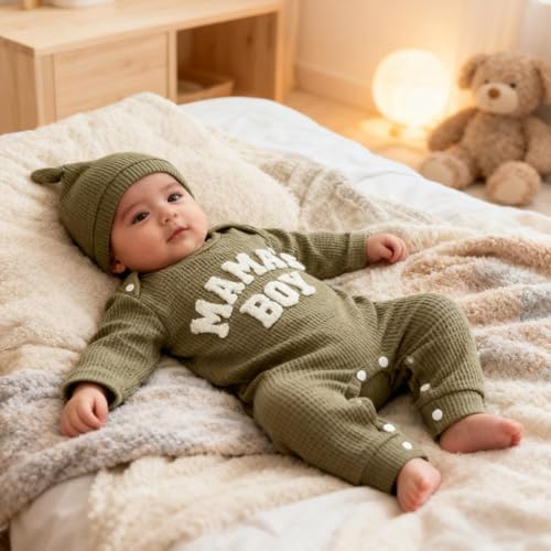GRNSHTS Newborn Baby Boy Romper Coming Home Outfits Letter Print Bodysuit - Image 7