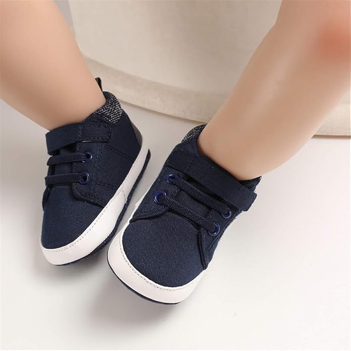 Meckior Toddler Baby Boys Girls High Tops Ankle Sneakers Soft Anti-Slip Sole PU - Image 2