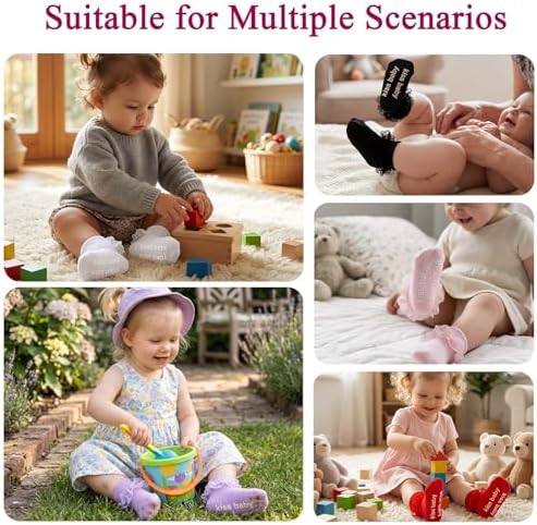 Baby Girl Ruffle Socks with Grips Lace Frilly Ankle Dress Socks - Image 2