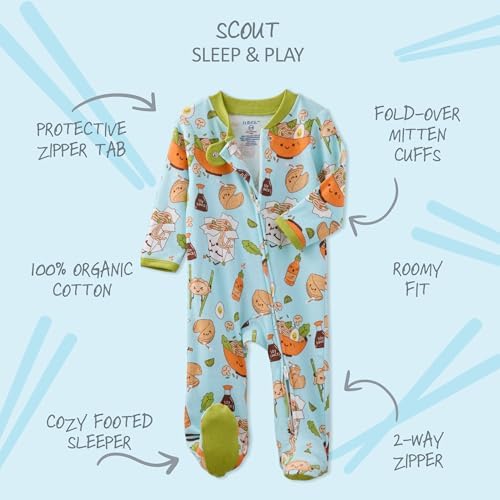 Butterblu Scout Sleep & Play 100% Organic Cotton Footed Zip Front PJs | GOTS - Image 2
