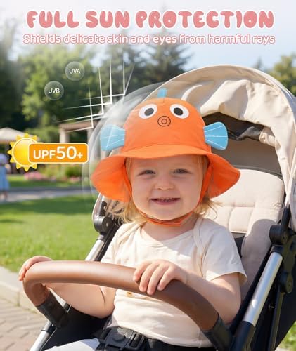 Azue Cute Baby Sun Hat, Wide-Brim Toddler Bucket Hats - Image 2