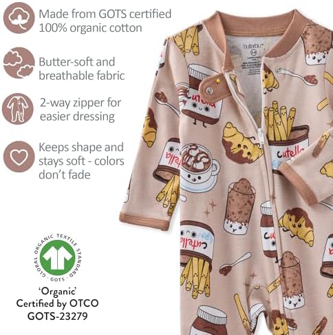 Butterblu Scout Sleep & Play 100% Organic Cotton Footed Zip Front PJs | GOTS - Image 6