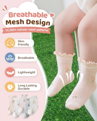 Toddler Girl Ruffle Socks Baby Girls Knee High Socks - Image 3