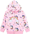 Baby Girl Zip-up Jacket Rainbow Unicorn Cotton Hoodie Sweatshirt Toddler Fall by Popshion
