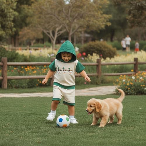 Toddler Baby Boy Hooded Dinosaur Summer Outfit Funny T-Shirt Shorts Set - Image 4