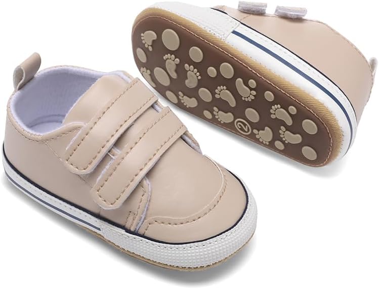 Clowora Baby Boys Girls Shoes Non-Slip Rubber Sole Sneakers Infant First Walking Toddler Crib Shoes Newborn Loafers Flats.