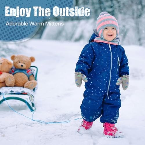 Toddler Mittens Lined Fleece Snow Gloves - Image 5