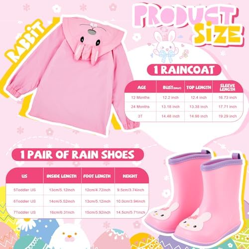 Twistover 2 Pcs Toddler Raincoat Boot Set - Image 3