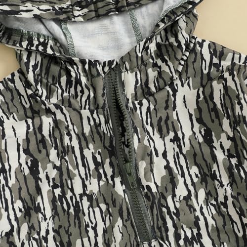 Baby Toddler Boy Girl Hoodies Camouflage Half Zip-up Sweatshirt Unisex Hooded - Image 2