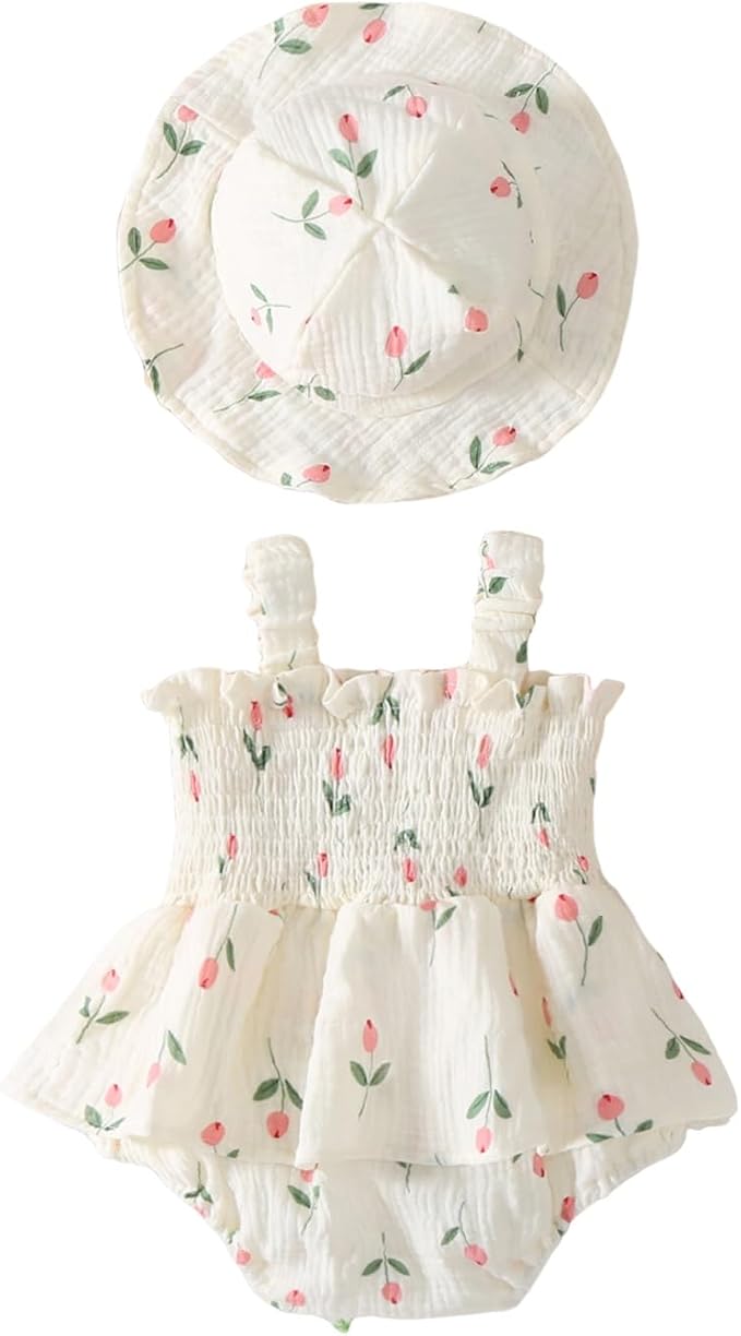 Newborn Baby Girl Summer Clothes Plaid Ruffle Bodysuits Onesie Infant Girl by LedyChampswiinToddlerBaby
