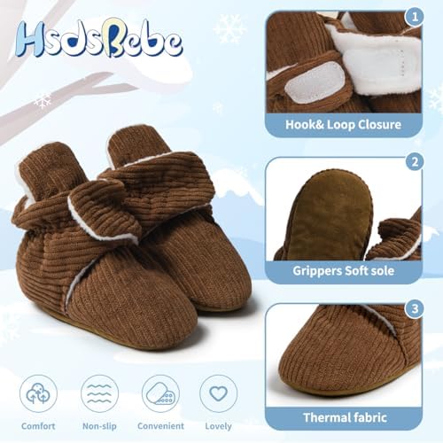 HsdsBebe Unisex Newborn Baby Cotton Booties Non-Slip Sole - Image 5