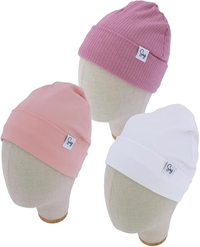 Jersey Beanie Hat for Newborn Baby Boys Girls Silky Satin Lined Hats Bonnet - Image 2