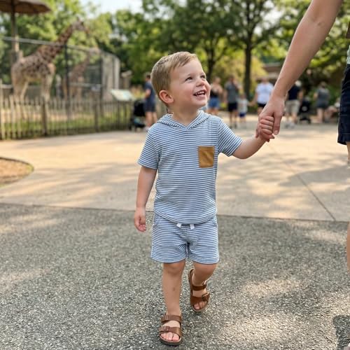 Toddler Baby Boy Hooded Dinosaur Summer Outfit Funny T-Shirt Shorts Set - Image 2