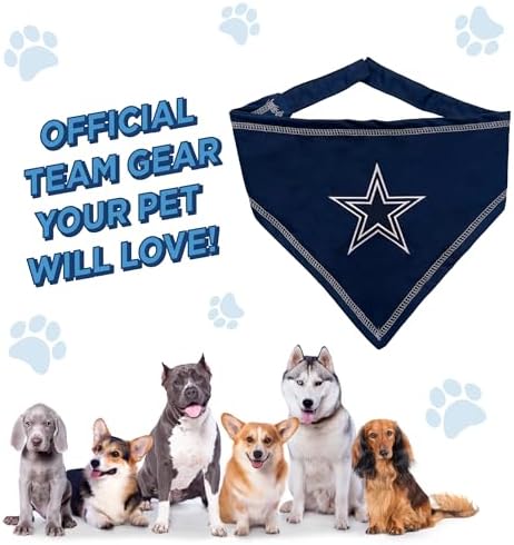 Pets First NFL Dallas Cowboys TIE Bandana, Small/Medium. Dog Bandana Scarf Bib - Image 7