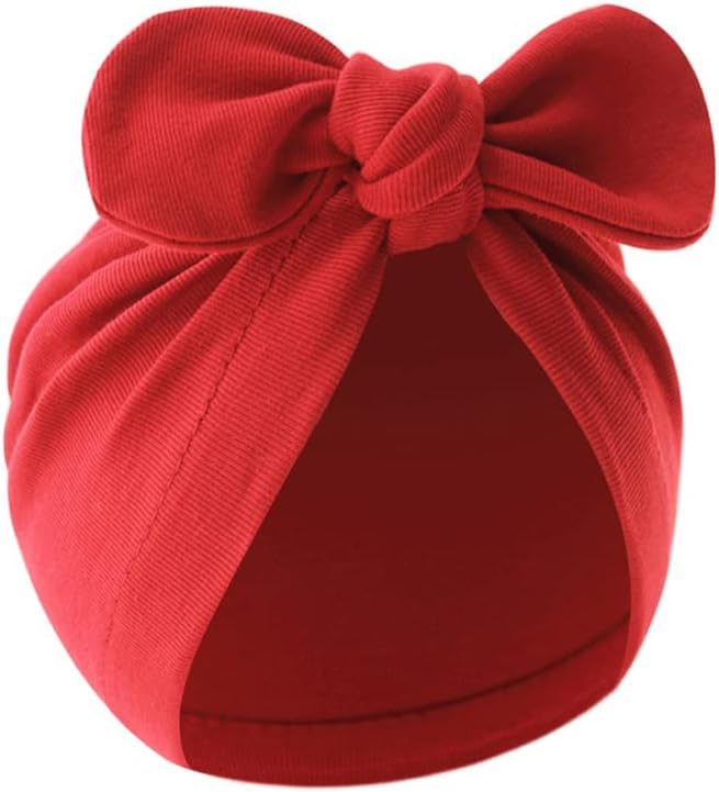 4PCS Newborn Baby Bow Knot Turban Hat Infant Toddler Hospital Hat Cotton Head - Image 3