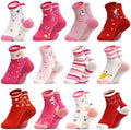 SkiBeaut Baby Toddlers Girls Socks, 12 Pairs Non Slip Kids Grips Toddler Grippy by SKIBEAUT