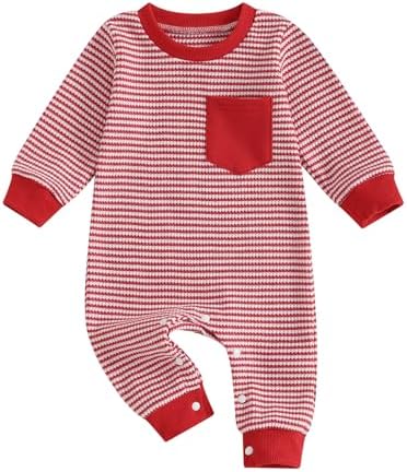 VISGOGO Newborn Infant Baby Boy Waffle Cotton Romper Clothes Onesie Stripe by VISGOGO