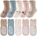 Toddler Grip Socks, 5 Pairs, Cotton Crew by SukModen