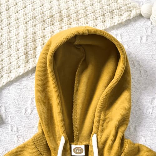 Unutiylo Unisex Baby Boys Girls Long Sleeve Infant Baby Zipper Hooded Jumpsuits - Image 5