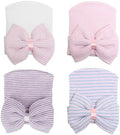 DRESHOW BQUBO 4 Pack Newborn Hospital Hat Infant Baby Hat Cap by DRESHOW