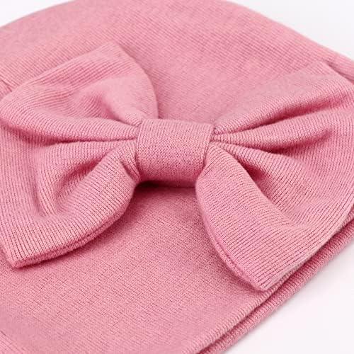 Newborn Baby Hats and Mittens Set Infant Bow Beanie Cap Toddler Gloves Newborn - Image 4