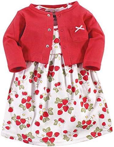 Hudson Baby Infant and Toddler Girls Cotton Dress and Cardigan Set by HudsonBaby