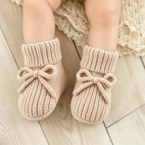 Jastore Baby Booties Newborn First Walkers Cozy Shoes Warm Knit Soft Booties - Image 6