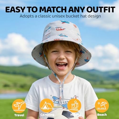 Toddler Bucket Hats UPF 50+ Baby Sun Hat Adjustable Kids Sun Protection Summer - Image 4