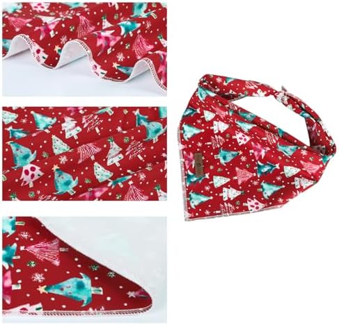 lionet paws Christmas Dog Bandana, Christmas Tree Fabric Dogs Kerchief - Image 2