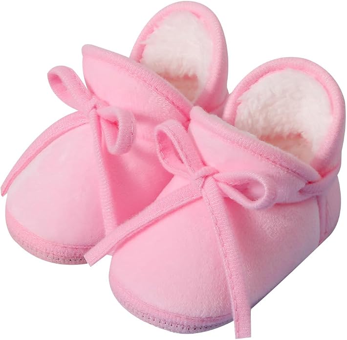 Baby Booties Newborn Fleece First Walking Shoes Non-Slip Sole Slippers Cozy by YIXPOH