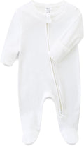 Hikido Baby Romper 100% Organic Cotton Pajamas One Piece Long Sleeve Zipper by Hikido