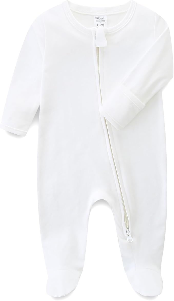 Hikido Baby Romper 100% Organic Cotton Pajamas One Piece Long Sleeve Zipper by Hikido