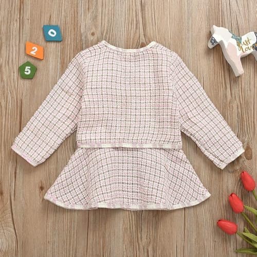 Toddler Kids Baby Girls Plaid Skirt Set Cardigan Jacket Coat + Tutu Dress Set - Image 3