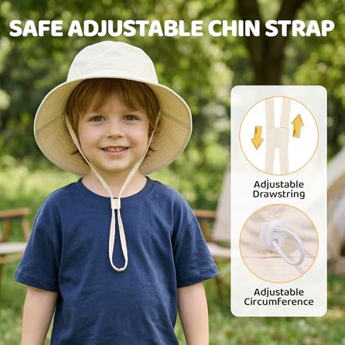 Toddler Bucket Hats UPF 50+ Baby Sun Hat Adjustable Kids Sun Protection Summer - Image 5