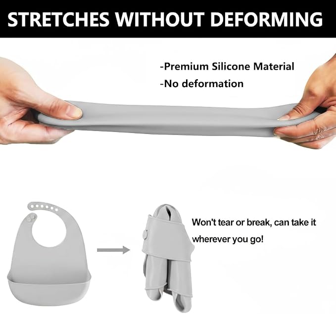 Silicone Adult Bib, Adjustable and Washable Bib - Image 2