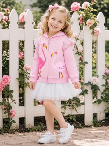 Baby Girl Zip-up Jacket Rainbow Unicorn Cotton Hoodie Sweatshirt Toddler Fall - Image 4