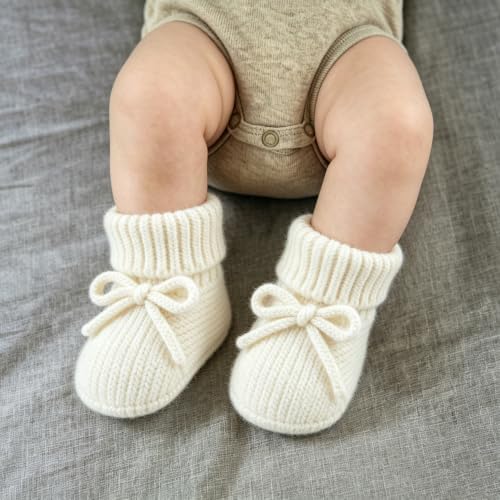 Jastore Baby Booties Newborn First Walkers Cozy Shoes Warm Knit Soft Booties - Image 3
